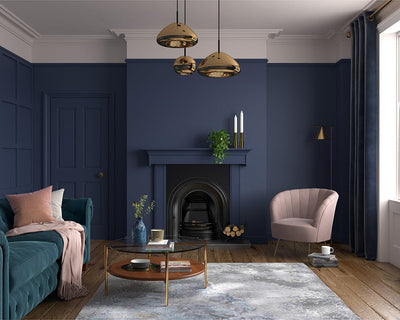 Dulux Heritage DH Oxford Blue Paint in Living Room