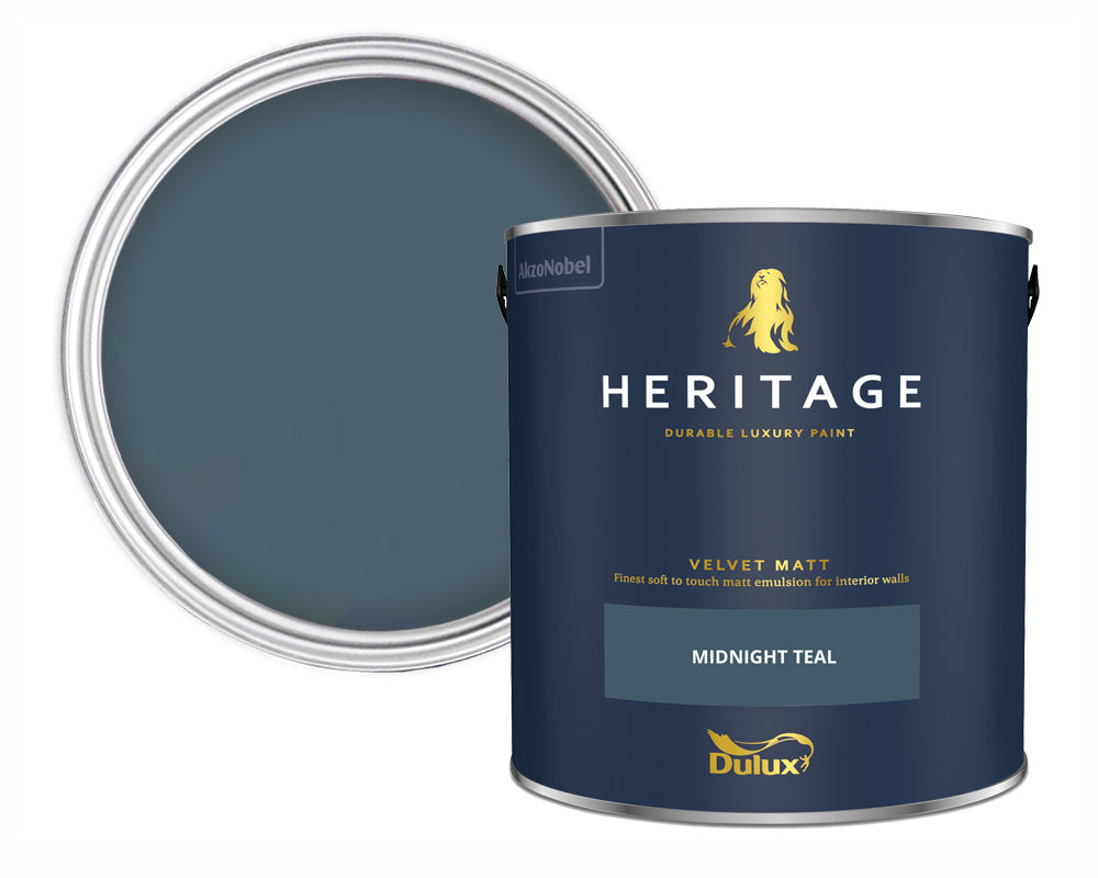 Dulux Heritage Velvet Matt Paint - Midnight Teal - 5L - Outlet