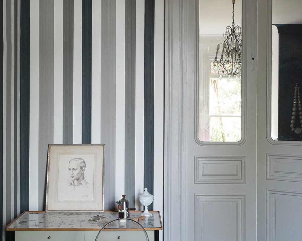 Farrow and Ball Chromatic Stripe Wallpaper detail