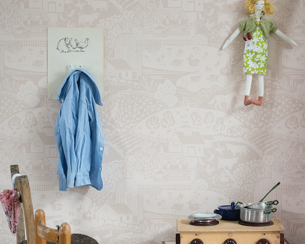 Farrow and Ball Gable Wallpaper in a child's bedroom