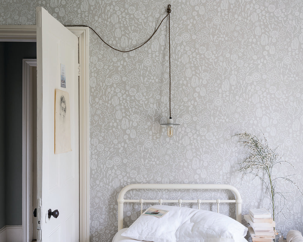 Farrow and Ball Atacama Wallpaper 5801 in a bedroom 