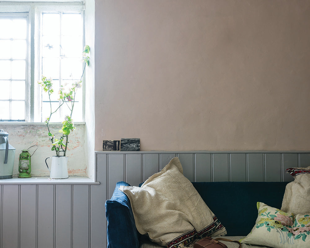 Setting Plaster 231 paint by Farrow & Ball on the walls of a country cottage