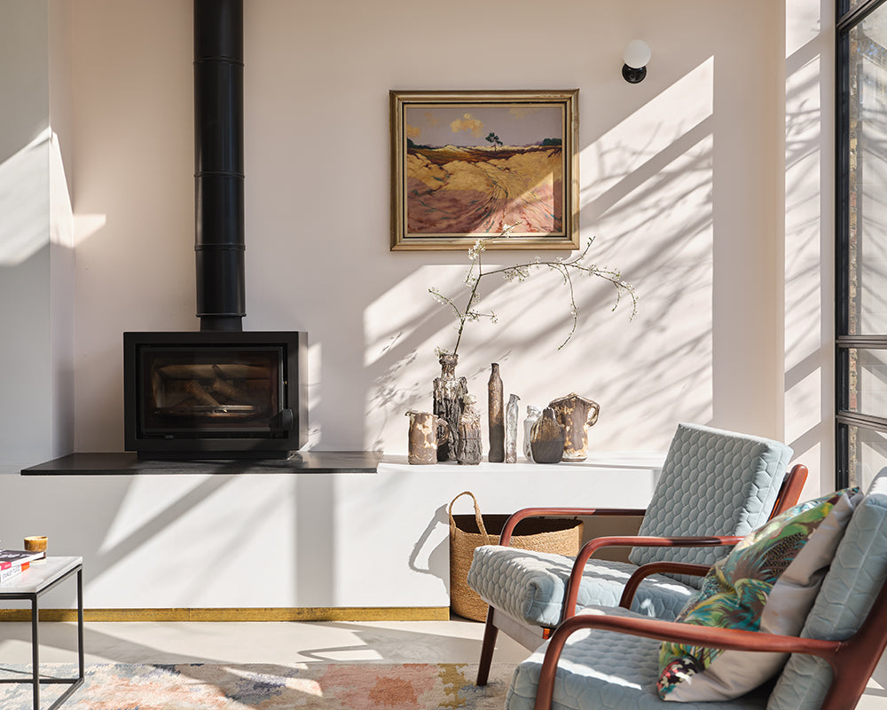 Tailor Tack 302 paint by Farrow & Ball in a contemporary living space