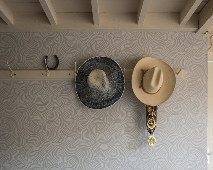 Farrow and Ball Tourbillon Wallpaper 4803 in a hallway