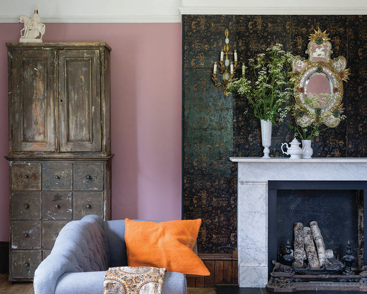 Cinder Rose 246 paint by Farrow & Ball in a living room