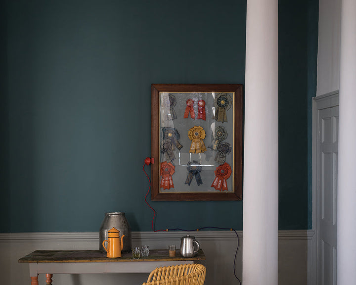 Inchyra Blue 289 paint by Farrow & Ball used on a hallway walls