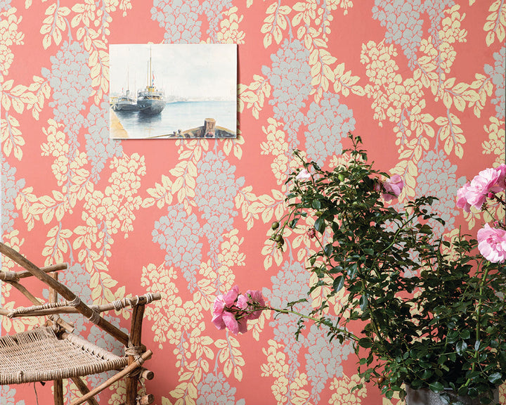 Farrow and Ball Wisteria Wallpaper 2222 in a living space