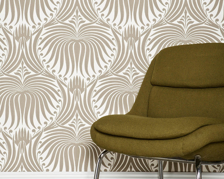 Farrow and Ball Lotus Wallpaper 2013 with a stylish chair