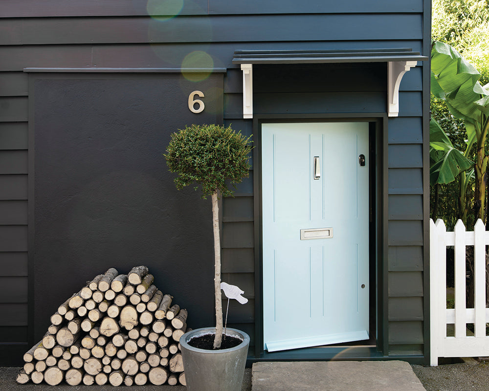 Off-Black 57 paint by Farrow & Ball on exterior cladding