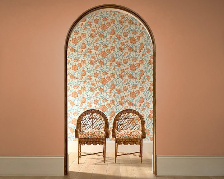 Harlequin Fleur De Joie Wide Width Wallpaper used as a feature wall