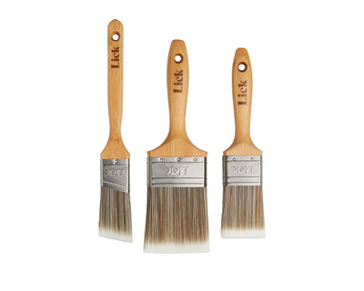 Lick Tools Flat and Sash Paint Brush Set - 3 Pack