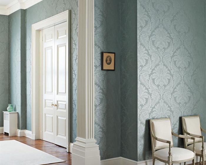 Zoffany Malmaison Damask Wallpaper in a hallway