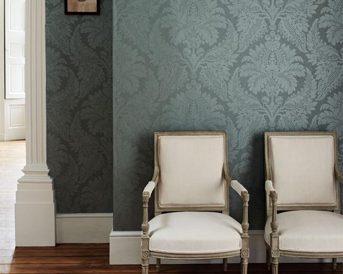 Zoffany Malmaison Damask Wallpaper in a hallway