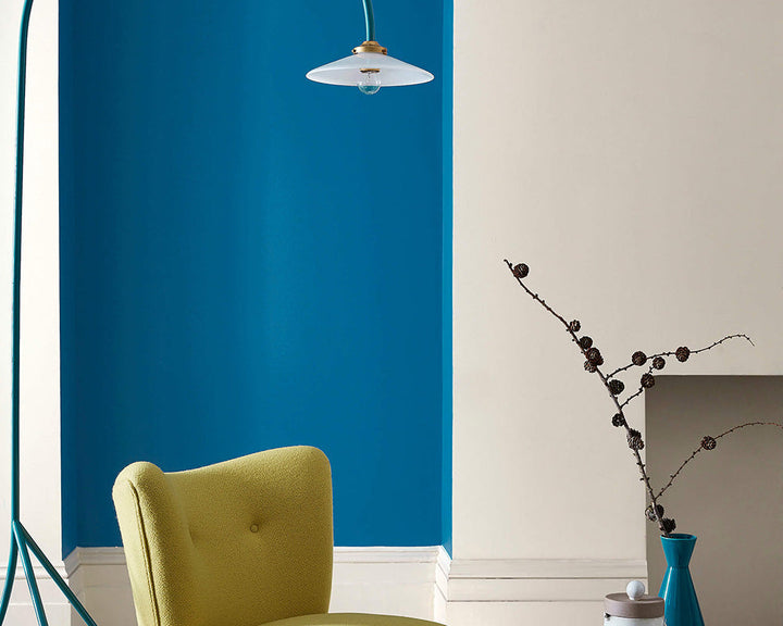 Little Greene Slaked Lime Deep 150 Paint on living room walls
