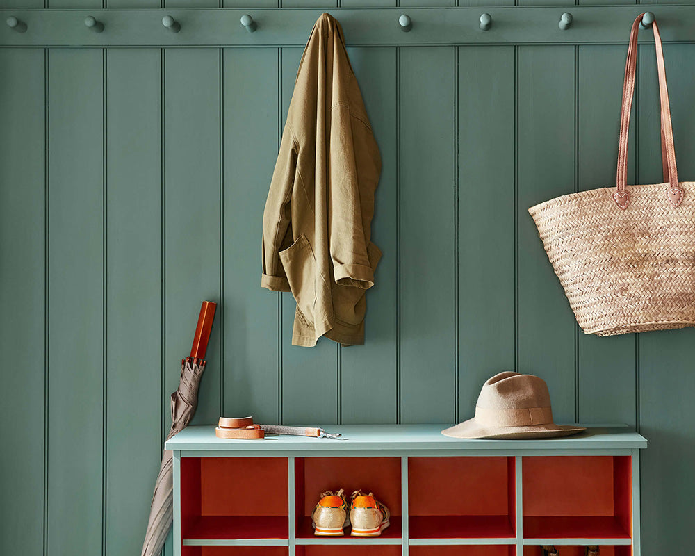 Little Greene Heat 24 Paint in shoe storage