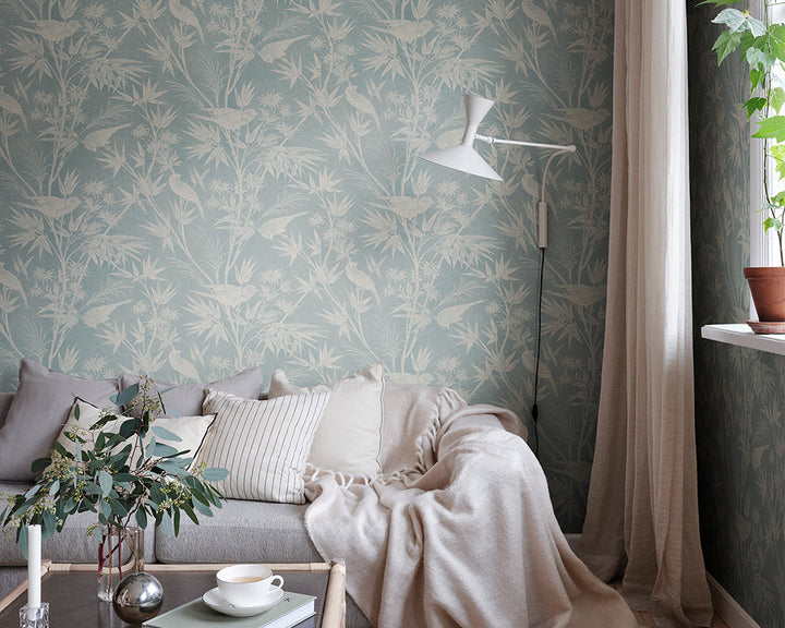 Sandberg Celeste Wallpaper in a living room