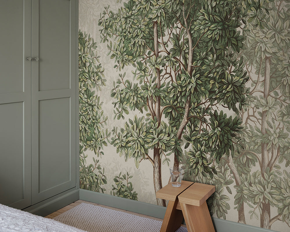 Sandberg Charles Mural Wallpaper in a bedroom