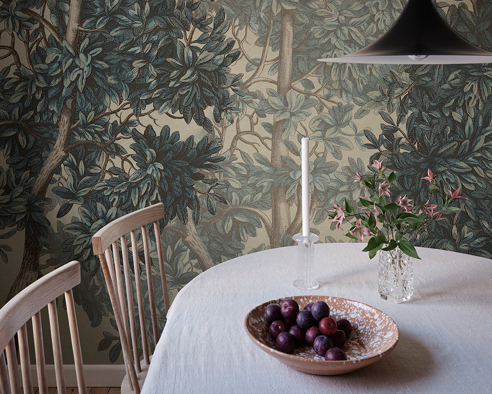 Sandberg Charles Mural Wallpaper in a dining room
