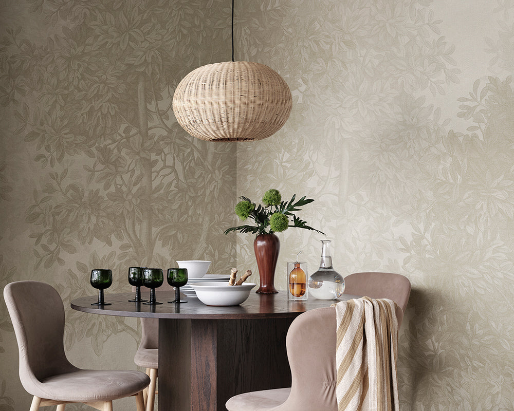 Sandberg Charles Mural Wallpaper in a dining room