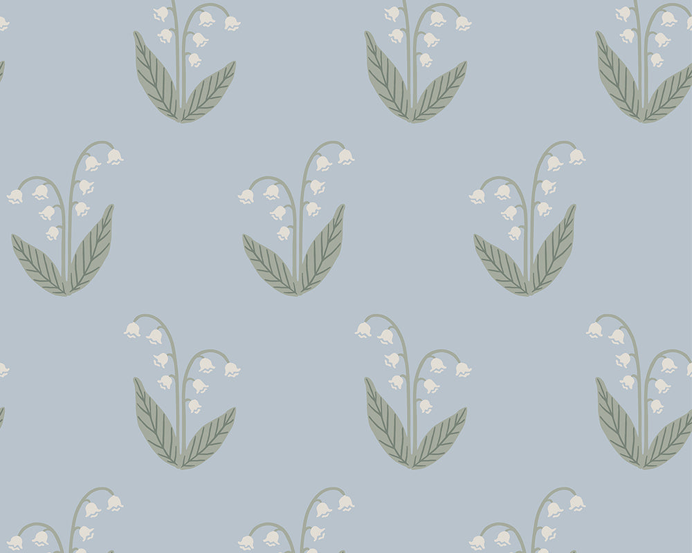 Sandberg Lilly Wallpaper in Light Blue