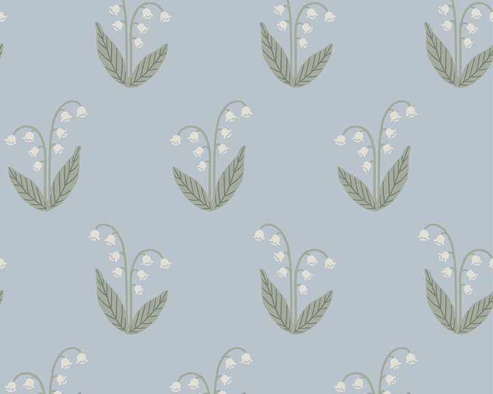 Sandberg Lilly Wallpaper in Light Blue