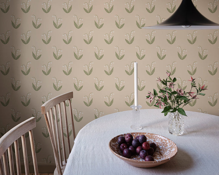 Sandberg Lilly Wallpaper in a dining space