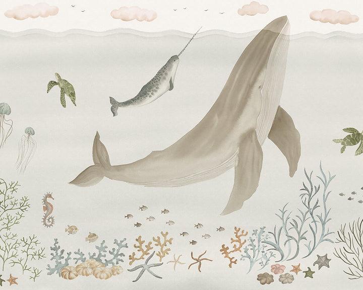 Sandberg Sally Mural Wallpaper in Beige