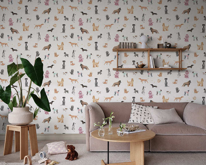 Sandberg Taiga and Friends Mural Wallpaper in a living room