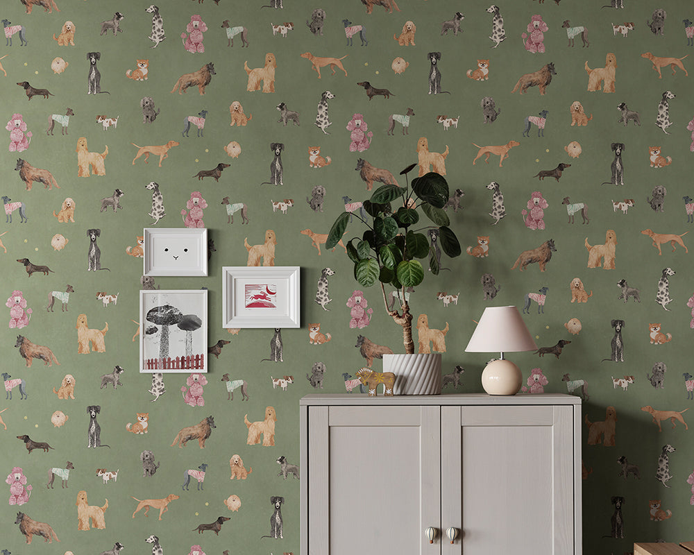 Sandberg Taiga and Friends Mural Wallpaper in a living room