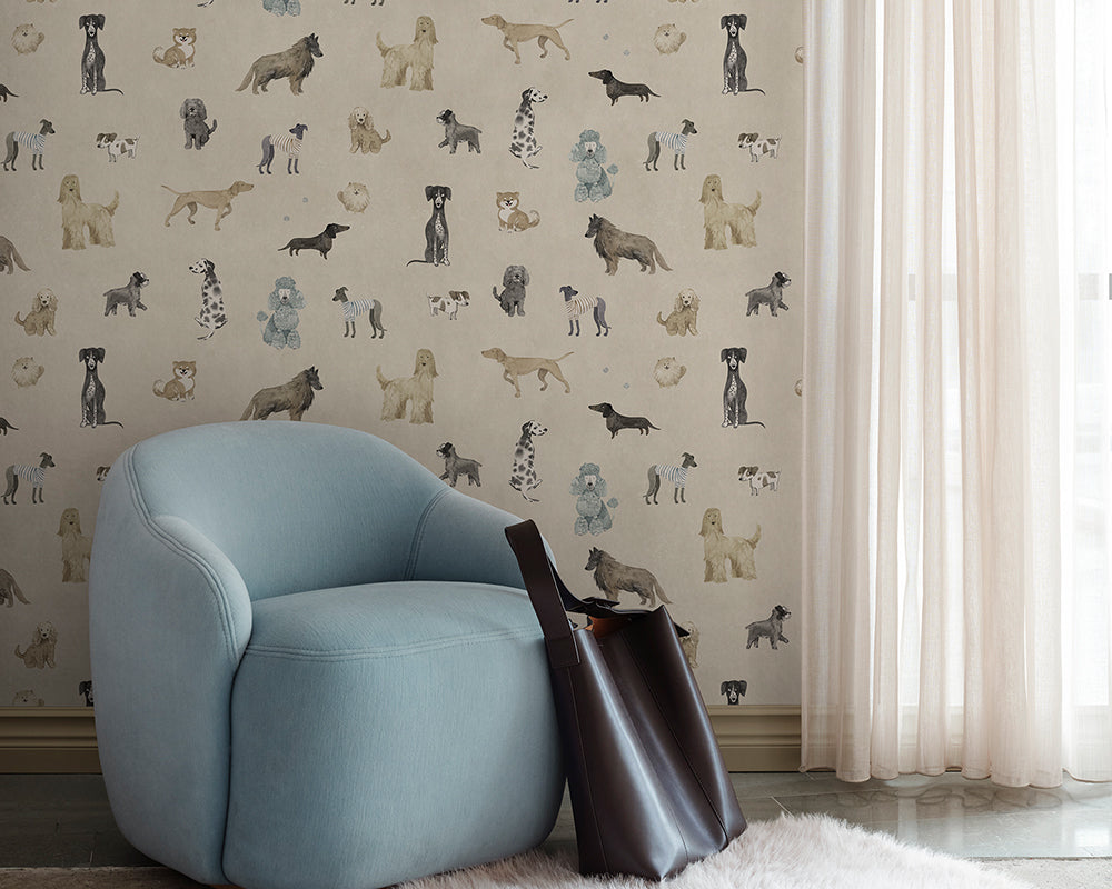 Sandberg Taiga and Friends Mural Wallpaper in a living room