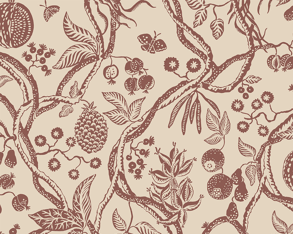 Sandberg Tree of Life Wallpaper in Burgundy
