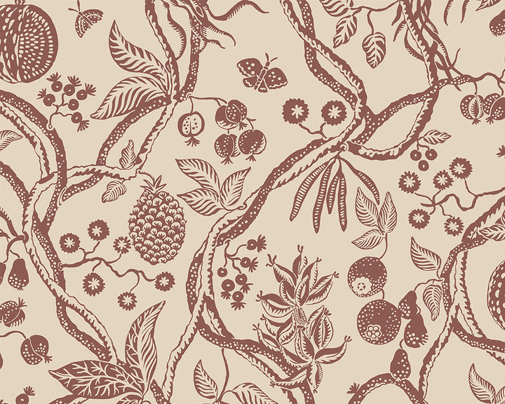 Sandberg Tree of Life Wallpaper in Burgundy