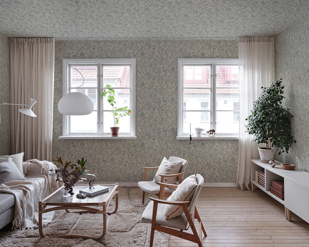 Sandberg Tree of Life Wallpaper in a living room