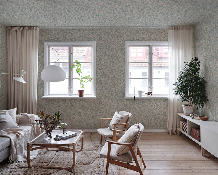 Sandberg Tree of Life Wallpaper in a living room