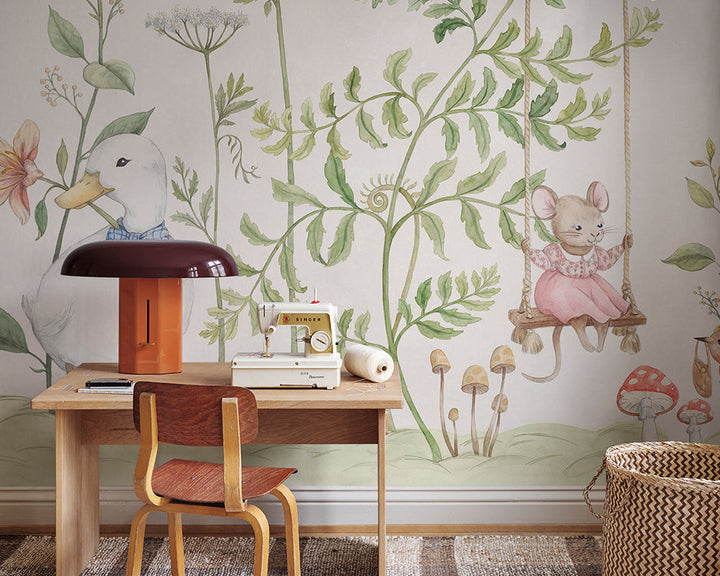 Sandberg Vilhelmina Mural Wallpaper in a child's bebroom