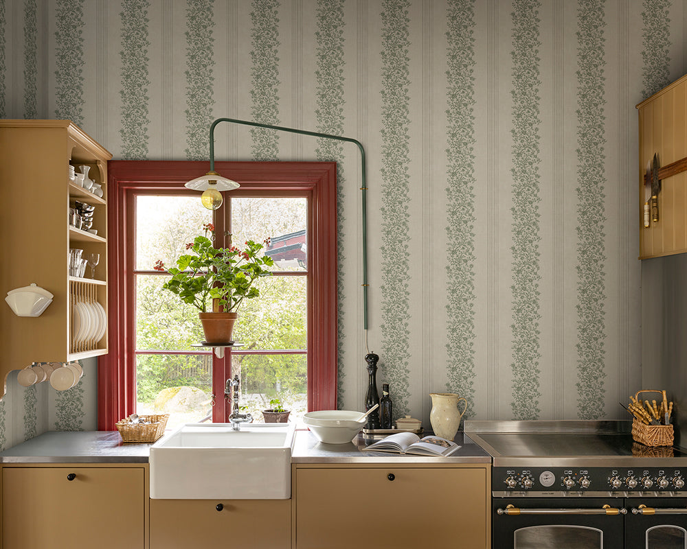 Sandberg Natalie Wallpaper in a kitchen