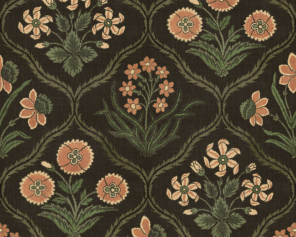 Sandberg Rosa Wallpaper in Charcoal