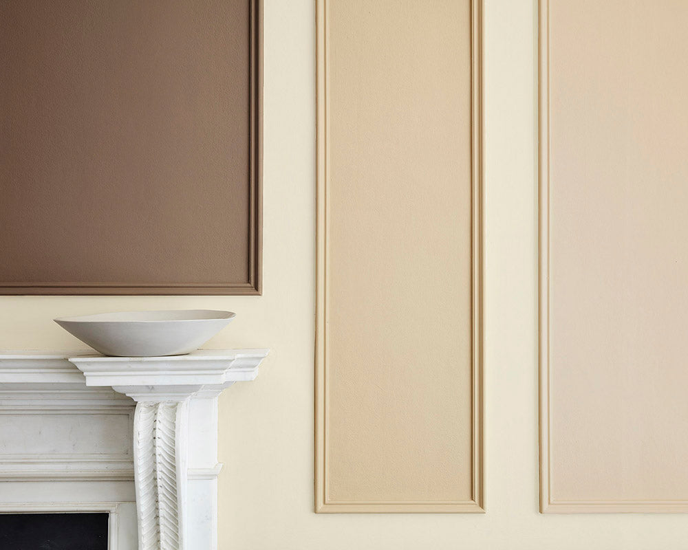 Little Greene Clay Mid 153 Paint in a traditional living room