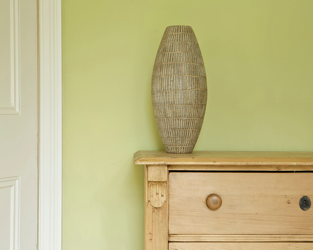 Farrow & Ball Churlish Green 251 Paint on a wall