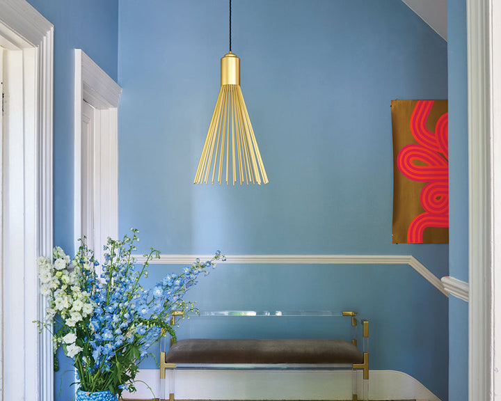 Lulworth Blue 89 paint by Farrow & Ball used in a contemporary styled hallway