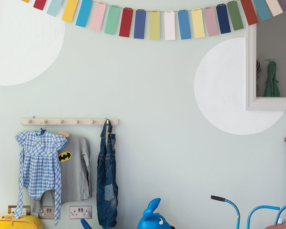 Pale Powder 204 paint by Farrow & Ball used in a child's bedroom