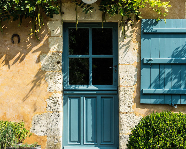 Stone Blue 86 paint by Farrow & Ball on an exterior door