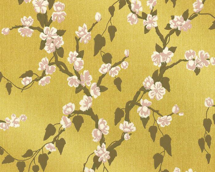 Little Greene Sakura Yellow Lustre 0247SAYELLO Wallpaper