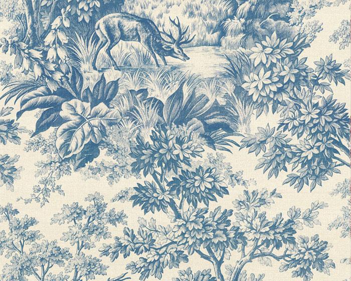 Little Greene Stag Toile Juniper 0248SGJUNIP Wallpaper