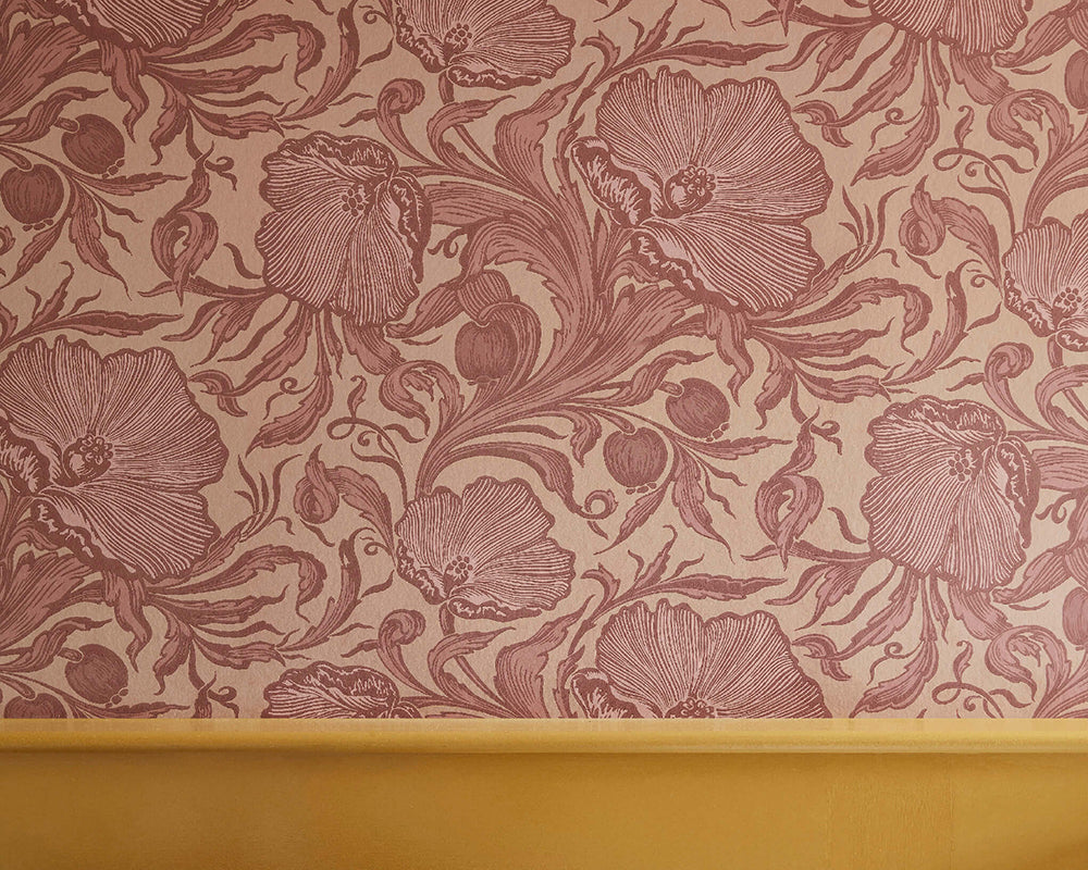 Little Greene Poppy Trail Wallpaper in a room