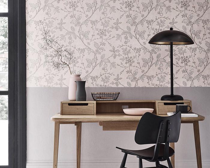 Little Greene Wrest Trail Pink Plaster 0293WRPINKZ Wallpaper