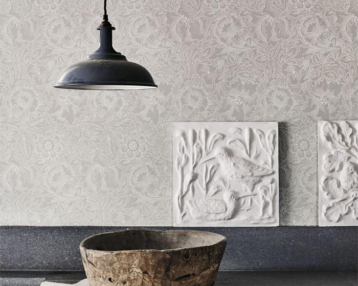 Morris & Co Poppy Dove/Chalk 216032 Wallpaper