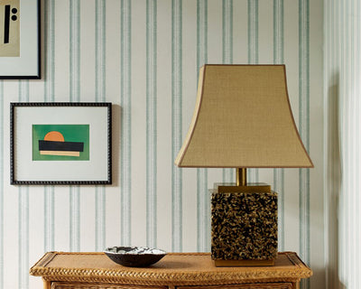 Jane Churchill Innis Stripe Wallpaper in a living room