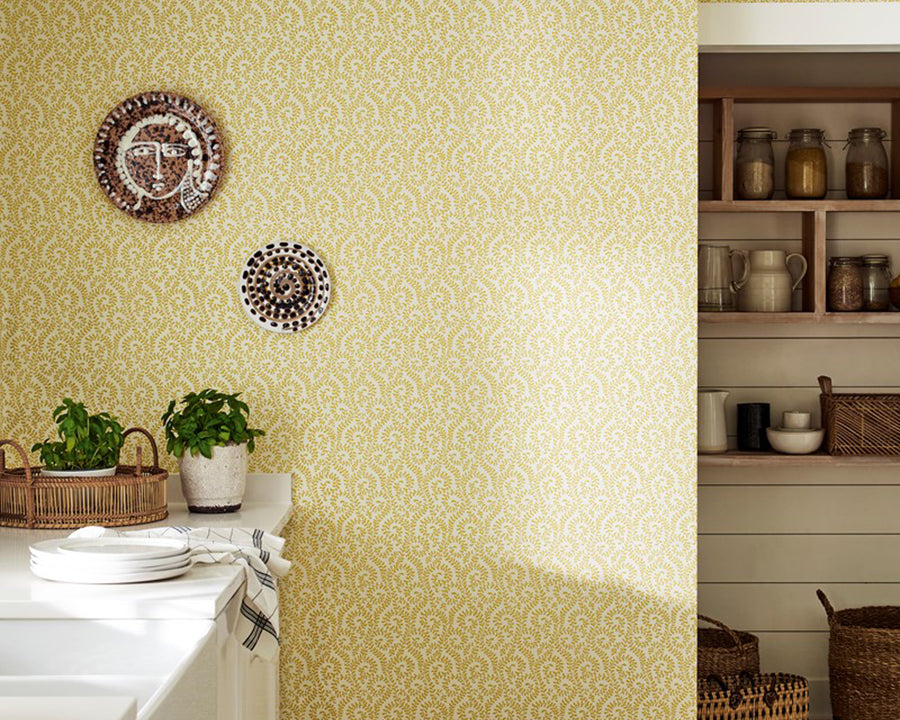 Jane Churchill Millie Wallpaper in a kitchen