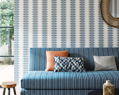 Jane Churchill Priya Stripe Wallpaper in a living room